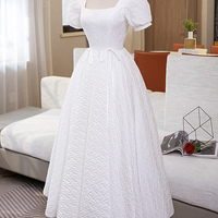 White A line short prom dress homecoming dress - Thumbnail 4