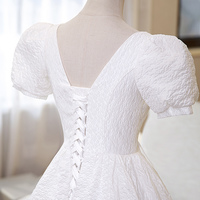 White A line short prom dress homecoming dress - Thumbnail 3