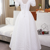 White A line short prom dress homecoming dress - Thumbnail 6