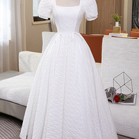 White A line short prom dress homecoming dress - Thumbnail 5