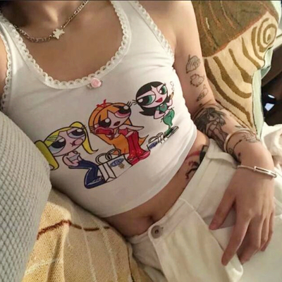 Powerpuff lace camisole top vest