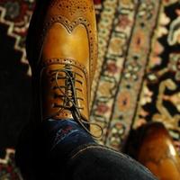Awesome Wear Men's Oxfords Wingtip Shoes, Two Tone Brogue Lace Up Genuine Leather Shoes - Thumbnail 1