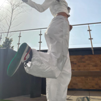 Free Shipping-WHITE BAGGY CARGO PANTS - Thumbnail 4