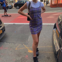 PURPLE PLAID MIDI DRESS  - Thumbnail 4