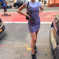 PURPLE PLAID MIDI DRESS  - Thumbnail 6