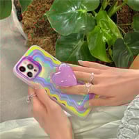 Laser Rainbow iPhone Case With Heart Bracket(iPhone7-iPhone13) - Thumbnail 4