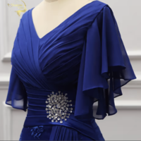 V Neck Royal Blue Mother of the Bride Dresses  - Thumbnail 1