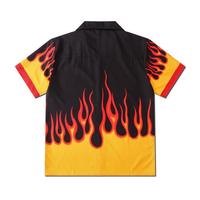 Fire Flame Short Sleeve Blouse Shirts - Thumbnail 1