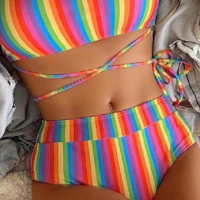 Fashion Women's Colorful Print Swimsuit Set - Thumbnail 1