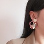Velvet love furry rabbit cartoon earrings-1