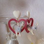 Velvet love furry rabbit cartoon earrings-3