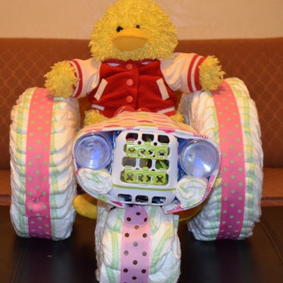 Tractor diaper cake