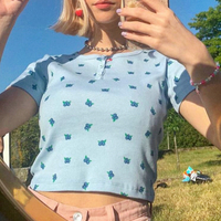 Blueberry Button up Top - Thumbnail 1