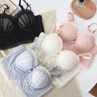 Sweet Soft Angel Moonlight Lace Ribbon Bow Lingerie Bra Panties Lingerie Set - Thumbnail 5