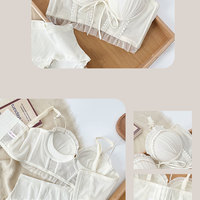 Sweet Soft Angel Moonlight Lace Ribbon Bow Lingerie Bra Panties Lingerie Set - Thumbnail 7