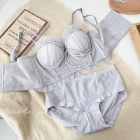 Sweet Soft Angel Moonlight Lace Ribbon Bow Lingerie Bra Panties Lingerie Set - Thumbnail 6