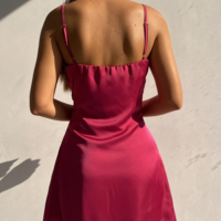 Sling Solid Color Sexy Sleeveless Dress - Thumbnail 1