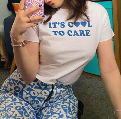 IT'S COOL TO CARE WHITE TEE