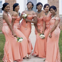 Bridesmaid Dresses Mermaid Off Shoulder with Lace - Thumbnail 1