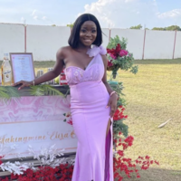 One Shoulder Bridesmaid Dresses with Lace Slit Side - Thumbnail 1