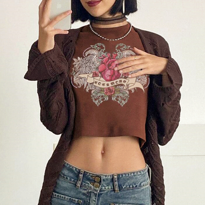 Rock more heart rhinestone sleeveless vest