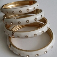White & Gold 4 set Bangles - Thumbnail 2