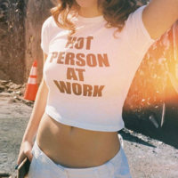HOT PERSON AT WORK CROP TOP - Thumbnail 4