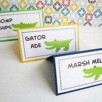 Alligator Food Tent Cards or Place Cards, Personalized