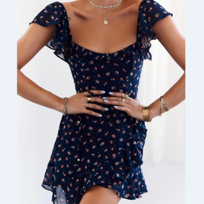 Women's casual print sleeveless dress