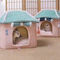 Japanese Sakura Snow Wind Four Seasons Villa Cats Dogs Pets Beds Nests - Thumbnail 6