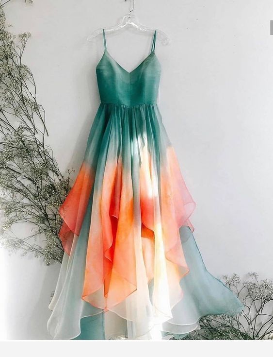 Newest Prom Dress,Spaghetti Straps Prom Dress,Chiffon Prom Dress,A-Line Prom Dress,Long Prom Dress,Evening Dress,866