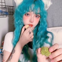 Mermaid blue Curly wigs - Thumbnail 1