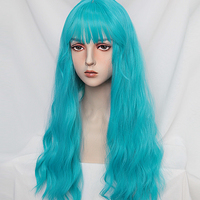 Mermaid blue Curly wigs - Thumbnail 4