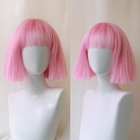 Pink air bangs short wigs - Thumbnail 3