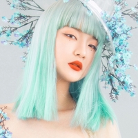 Harajuku green mixed clavicle wigs - Thumbnail 1