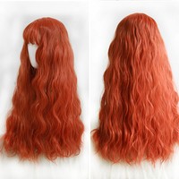 Fluffy natural cute orange corn permed wigs - Thumbnail 2