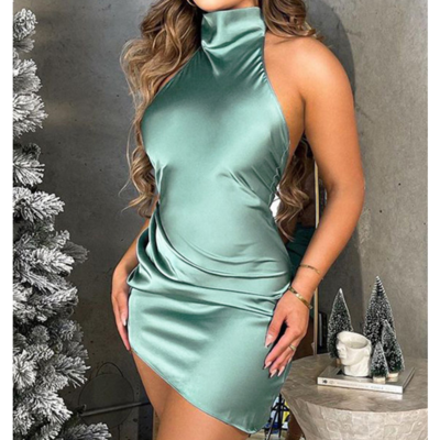 Casual blue sleeveless dress