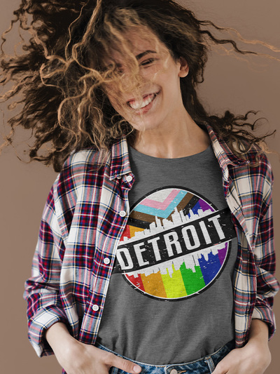 Progressive Detroit Pride Athletic Womens T-Shirt