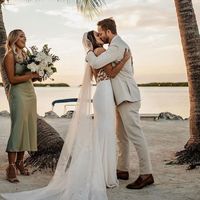 Charming Mermaid Cowl Neck Soft Satin Wedding Dress with Appliques - Thumbnail 1