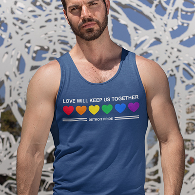 Detroit love will keep us, navy unisex tank top