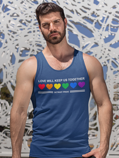 Detroit Love will keep us, navy unisex tank top