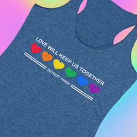 Detroit Love will keep us, navy racerback tank top - Thumbnail 2