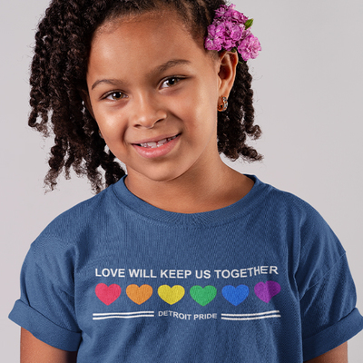 Detroit love will keep us, navy youth t-shirt