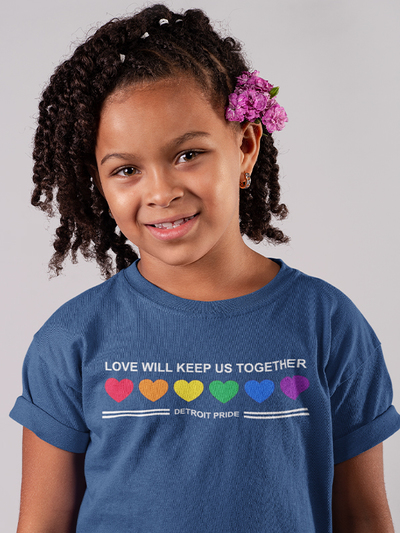 Detroit Love will keep us, navy youth t-shirt
