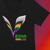 Vegan Proud black unisex v-neck - Thumbnail 2
