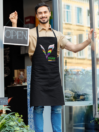 Vegan Proud black unisex apron