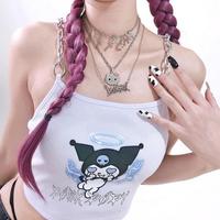 Cartoon Kuromi Anime Print Chain Sling Camisole Top - Thumbnail 2