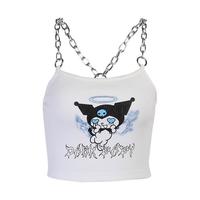 Cartoon Kuromi Anime Print Chain Sling Camisole Top - Thumbnail 3