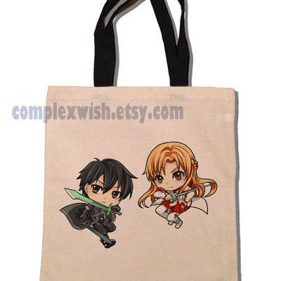 Sword art online - kirito and asuna cotton tote