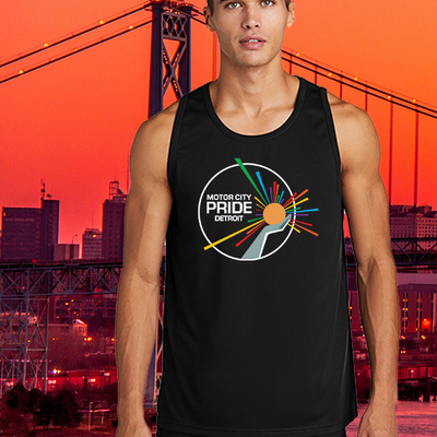 Detroit official logo, black unisex tank top